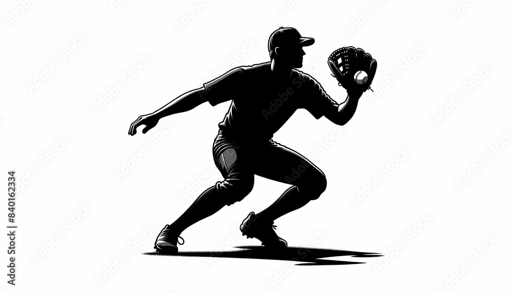 Shadow of a baseball player Shadow of a baseball player