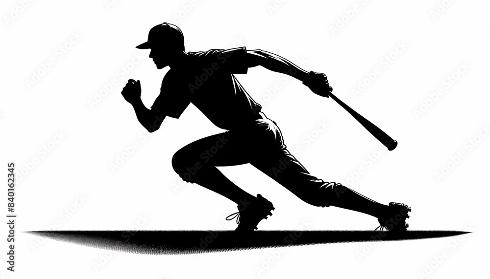 Shadow of a baseball player