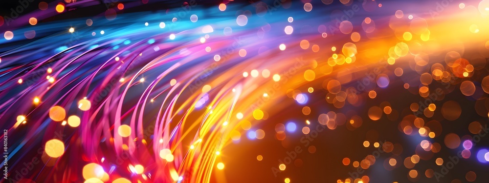 Fototapeta premium Fiber Optic Network Performance Abstract Visualization