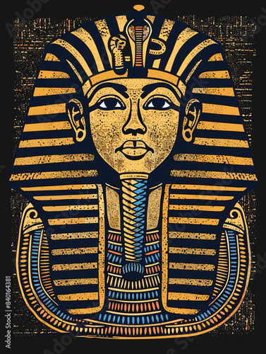Egyptian pharaoh. Vector illustration for t-shirt or poster