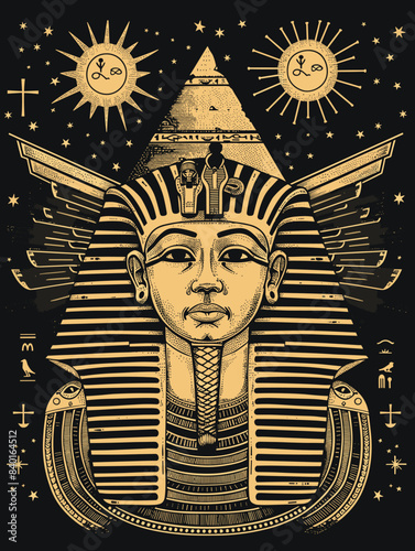 Egyptian Sphinx. Vector illustration in vintage style on the theme of Egypt.