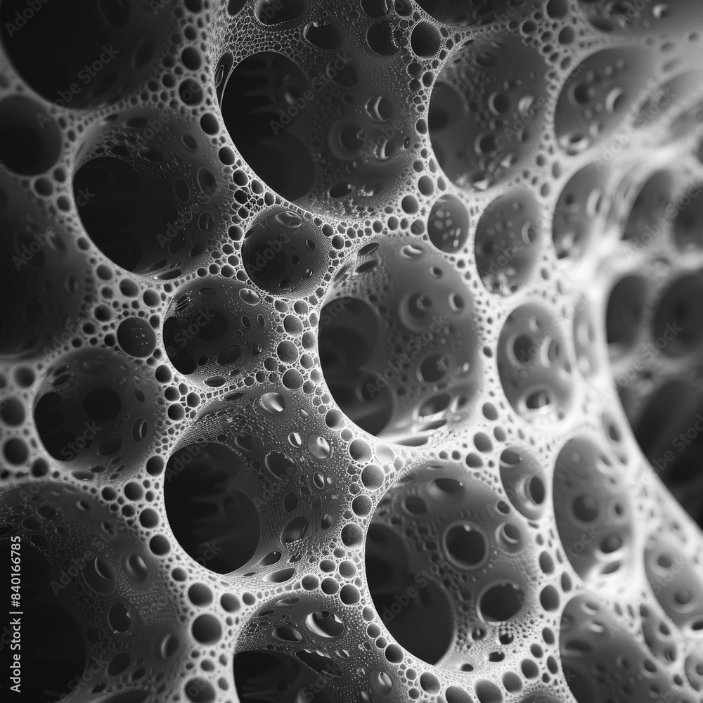 Monochrome sponge photo with distinctive pattern and visible pores Monochrome sponge photo with distinctive pattern and visible pores