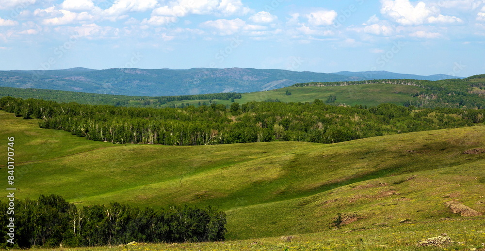 mountain landscapes of the Irandyk ridge in the Southern Urals on a summer day mountain landscapes of the Irandyk ridge in the Southern Urals on a summer day