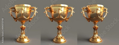 Gleaming Golden Trophy for Winning or Celebrating Success