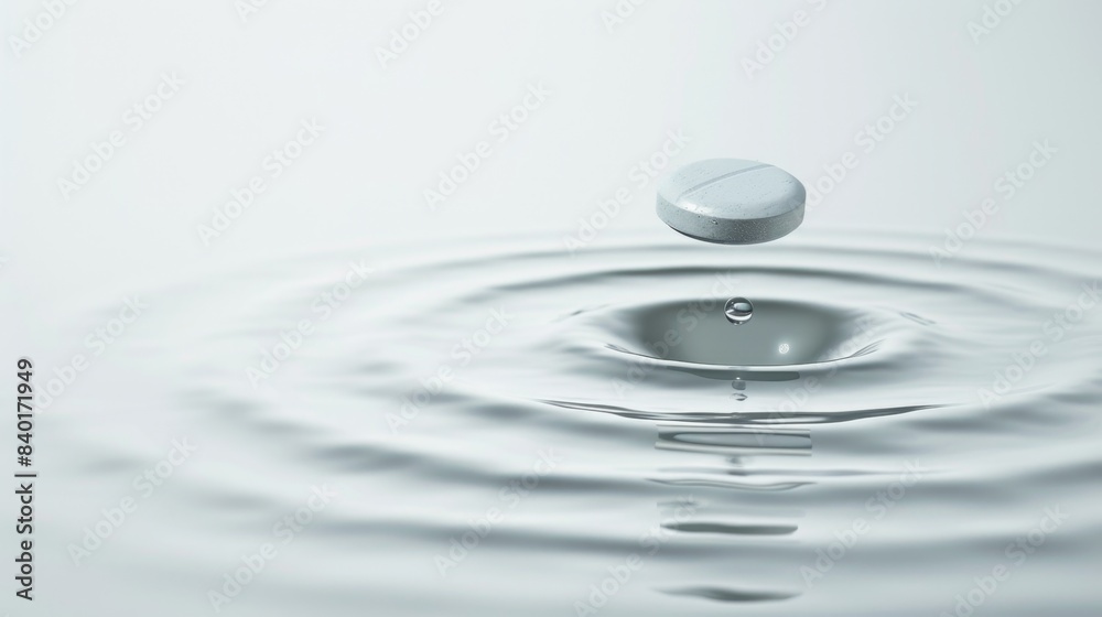 Pharmaceutical Dissolving Pill in Water with Ripples Healthcare and Medicine Concept Pharmaceutical Dissolving Pill in Water with Ripples Healthcare and Medicine Concept