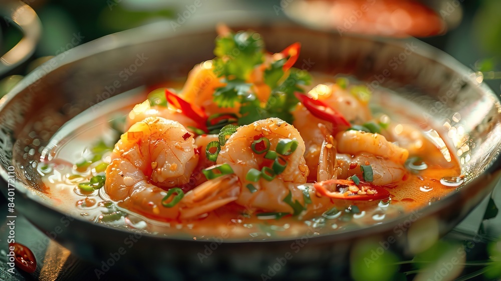 Luxurious Thai Cuisine: Photo Realistic Digital Art Showcasing Glossy Thai Food Artistry Luxurious Thai Cuisine: Photo Realistic Digital Art Showcasing Glossy Thai Food Artistry