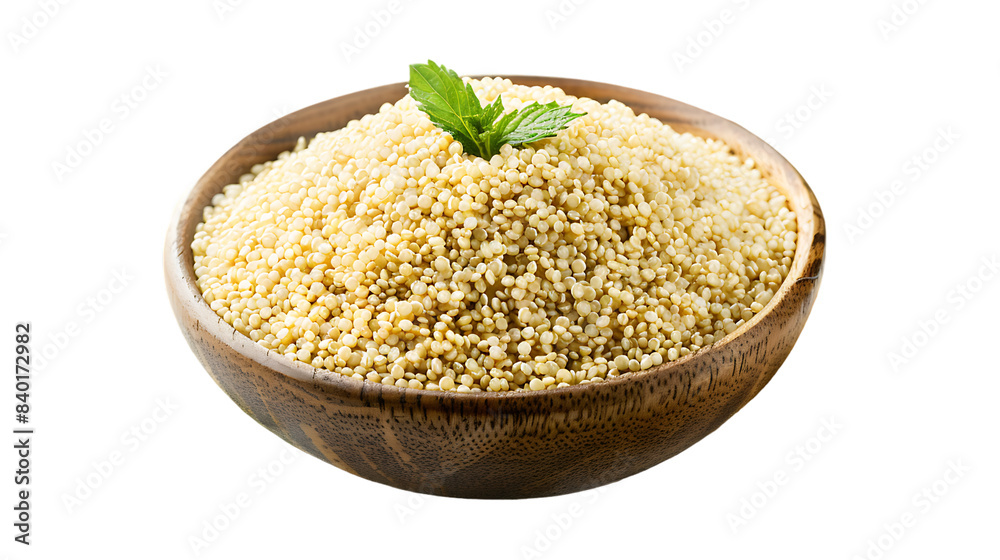 Bowl with tasty quinoa on white background Bowl with tasty quinoa on white background