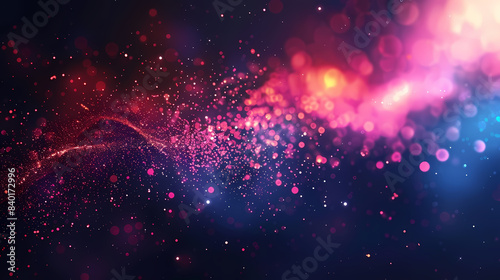 Vivid and mesmerizing cosmic background with a vibrant blend of pink and purple hues  creating a colorful bokeh effect akin to a star-filled galaxy.