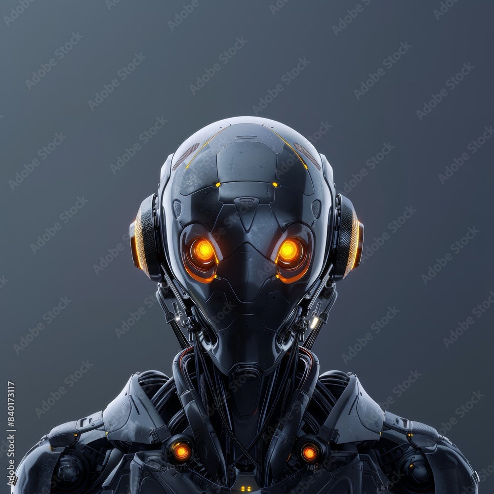 3D Model Futuristic Robot with Glowing Eyes 3D Model Futuristic Robot with Glowing Eyes
