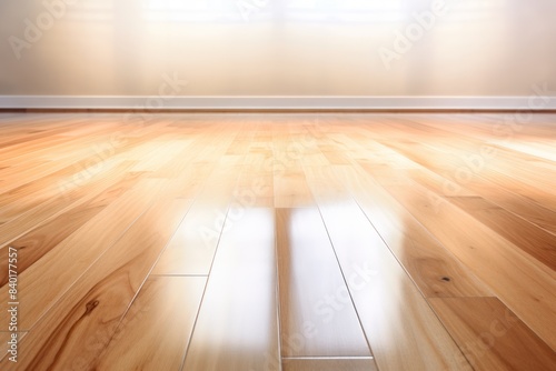 Wallpaper Mural Gleaming hardwood floor with a high sheen, reflecting a soft light. Torontodigital.ca