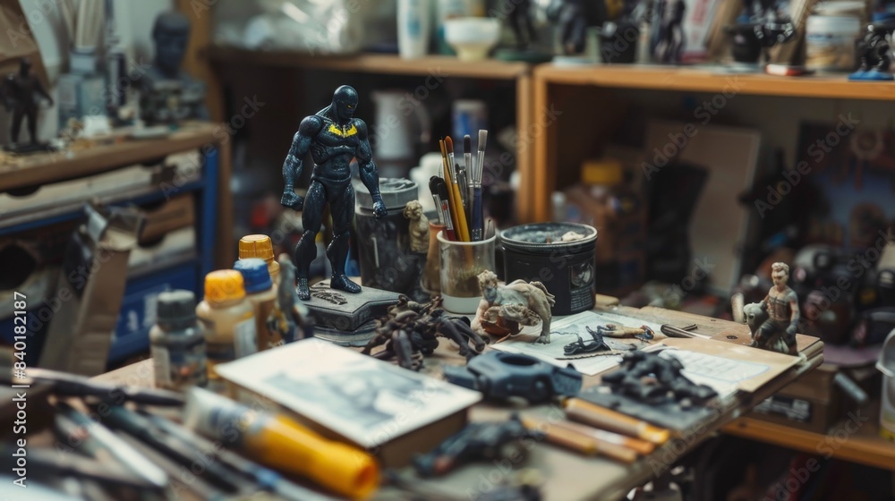 Artisan's Haven Custom Action Figure Workshop with Sculpting Tools Paints and Detailed Figurines Creative Business Card Design Artisan's Haven Custom Action Figure Workshop with Sculpting Tools Paints and Detailed Figurines Creative Business Card Design