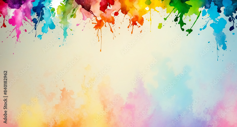 Fototapeta premium Abstract Watercolor Background with Rainbow Colors