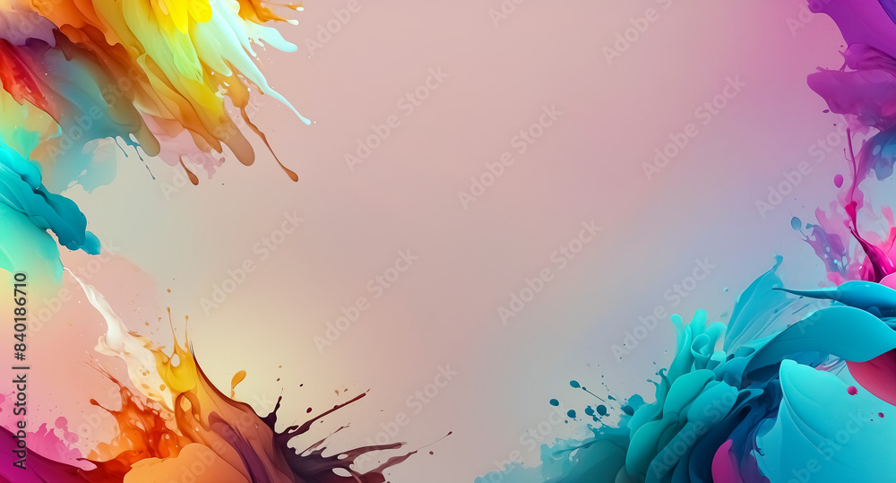 Obraz premium Abstract Colorful Paint Splashes Frame