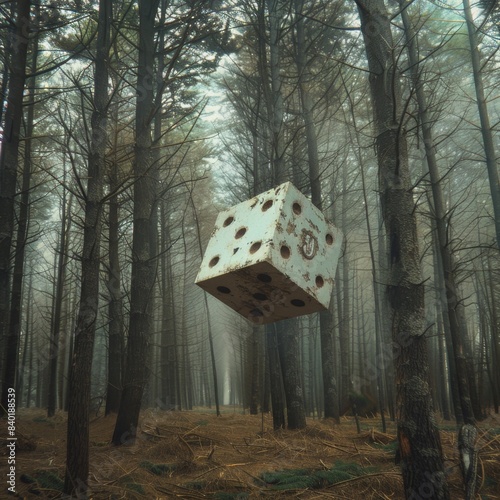 old wooden box in the forest
