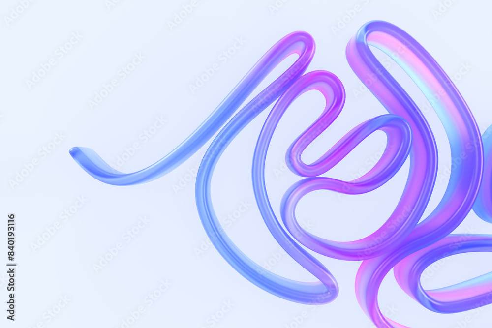 Abstract liquid glass translucent ribbon 3d background. Holographic tape folded wave line. Iridescent dynamic curve stripe shape, neon gradient fluid flow, graphic design render. 3D illustration Abstract liquid glass translucent ribbon 3d background. Holographic tape folded wave line. Iridescent dynamic curve stripe shape, neon gradient fluid flow, graphic design render. 3D illustration