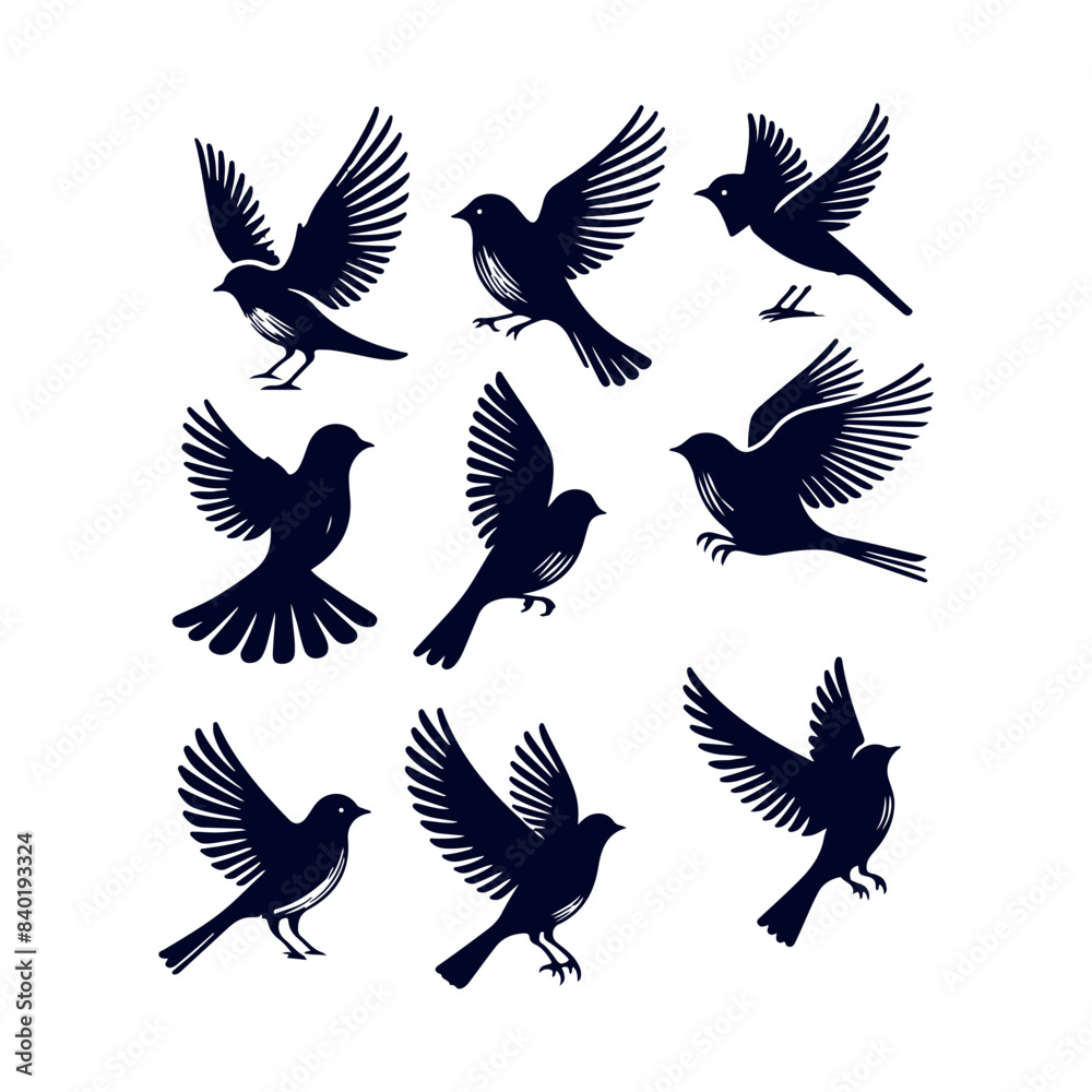 bird silhouette Clip art isolated vector illustration on white background bird silhouette Clip art isolated vector illustration on white background