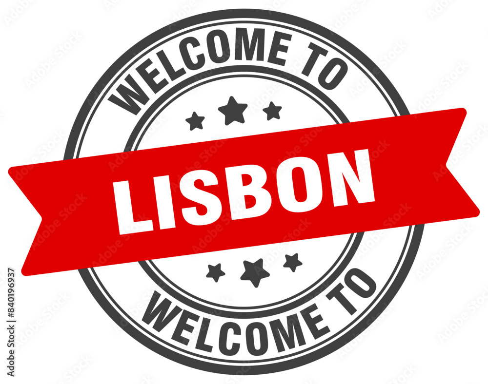 Fototapeta premium Welcome to Lisbon stamp. Lisbon round sign