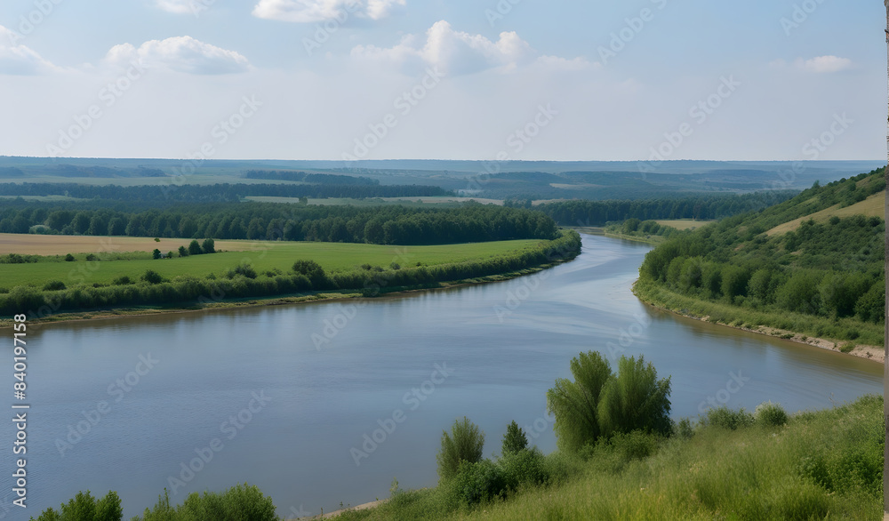 View of the Dniestr River and Ukraine from Soroca, Moldova