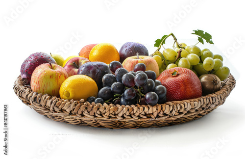 Fruits photography on white background. Created with Ai