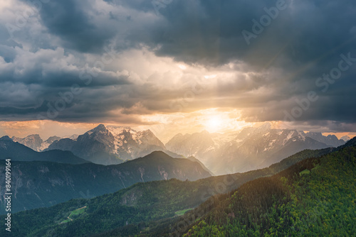 Dramatic sky mountains