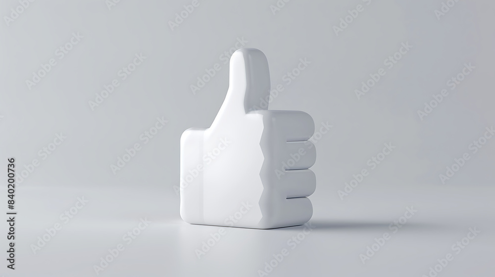Positive Feedback Symbol in 3D Hand Gesture on white background Positive Feedback Symbol in 3D Hand Gesture on white background