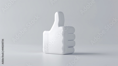 Positive Feedback Symbol in 3D Hand Gesture on white background 
