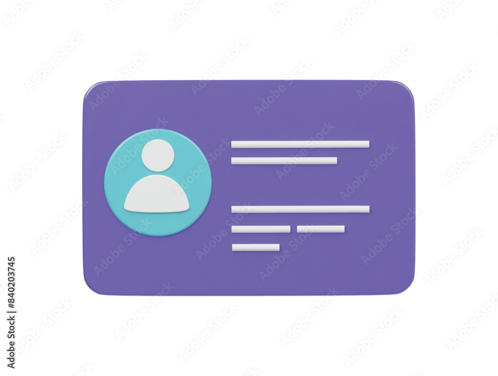 Business card icon 3d render illustration Business card icon 3d render illustration