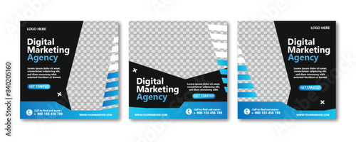 Digital business marketing banner for social media post template	