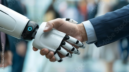 Handshake signifies seamless collaboration between human and robot