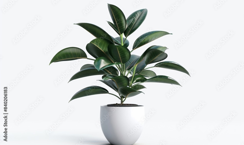Rubber tree with large shiny leaves Rubber tree with large shiny leaves