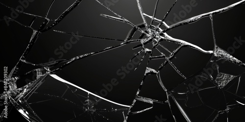 Broken glass effect isolated on black background, broken feeling, danger, HD wallpaper, background, generated by AI，Shattered Glass: A Captivating High-Definition Wallpaper with Danger and Intrigue © Da