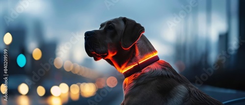 Featuring cuttingedge technology, this futuristic pet collar for dogs includes both GPS tracking and health monitoring capabilities photo