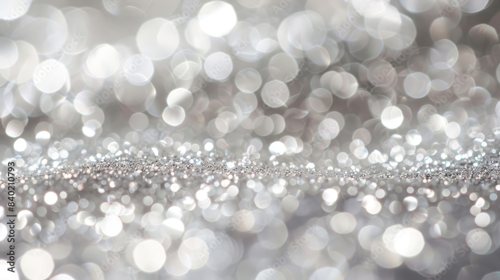Dance of light and sparkle in shimmering silver bokeh Dance of light and sparkle in shimmering silver bokeh