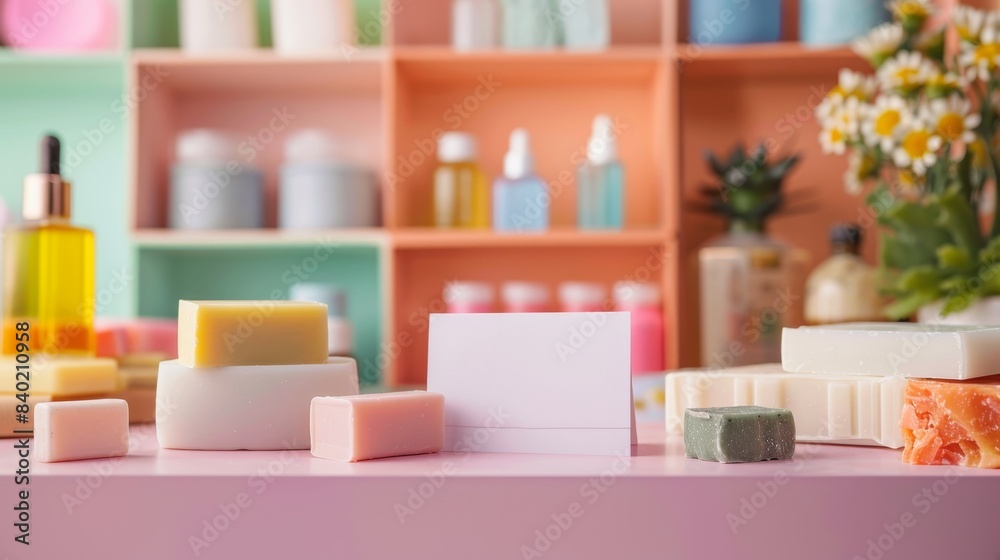 Artisanal Soap Making Handcrafted Business Cards and Colorful Bars in a Boutique Studio Artisanal Soap Making Handcrafted Business Cards and Colorful Bars in a Boutique Studio
