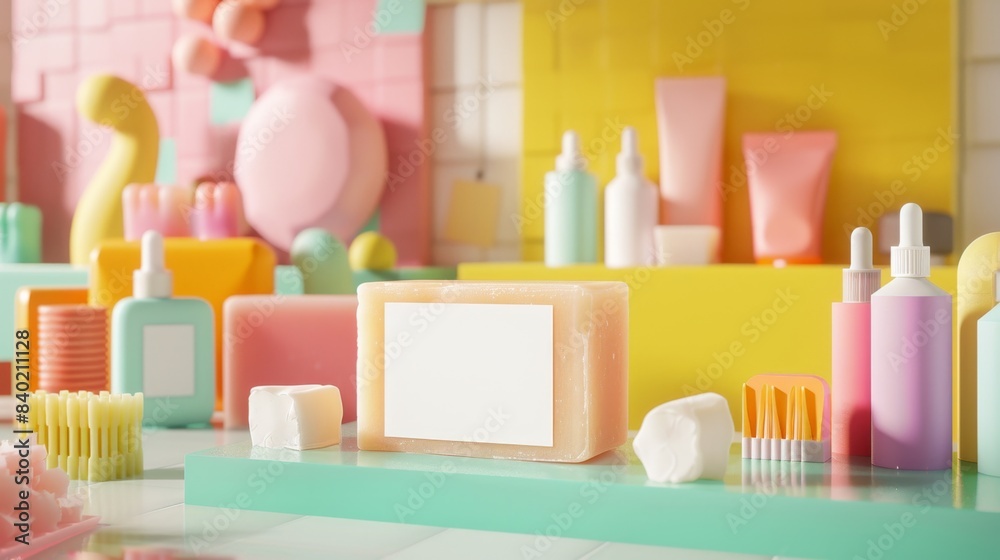 Artisanal Soap Making Handcrafted Business Cards and Colorful Bars in a Boutique Studio