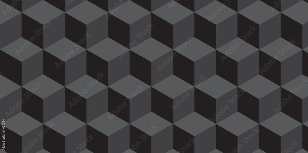 Seamless abstract Black and gray background from cubes and lines. Geometric tiles and mosaic creative stylish seamless pattern block cube background. minimal hexagon Cubes mosaic shape vector design. Seamless abstract Black and gray background from cubes and lines. Geometric tiles and mosaic creative stylish seamless pattern block cube background. minimal hexagon Cubes mosaic shape vector design.