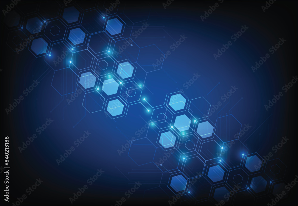Abstract science template. Technology lines and dots connection background. Wallpaper or banner with a DNA molecules. Vector illustration Abstract science template. Technology lines and dots connection background. Wallpaper or banner with a DNA molecules. Vector illustration