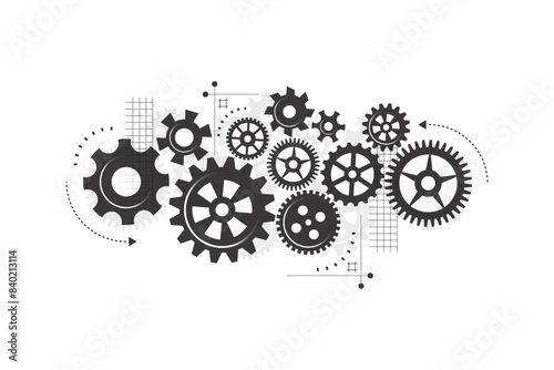 Abstract gear wheel mechanism background. Machine technology. Vector illustration