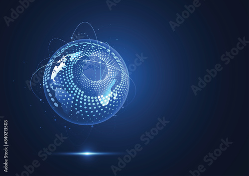 Global network connection. World map point and line composition concept of global business. Vector Illustration