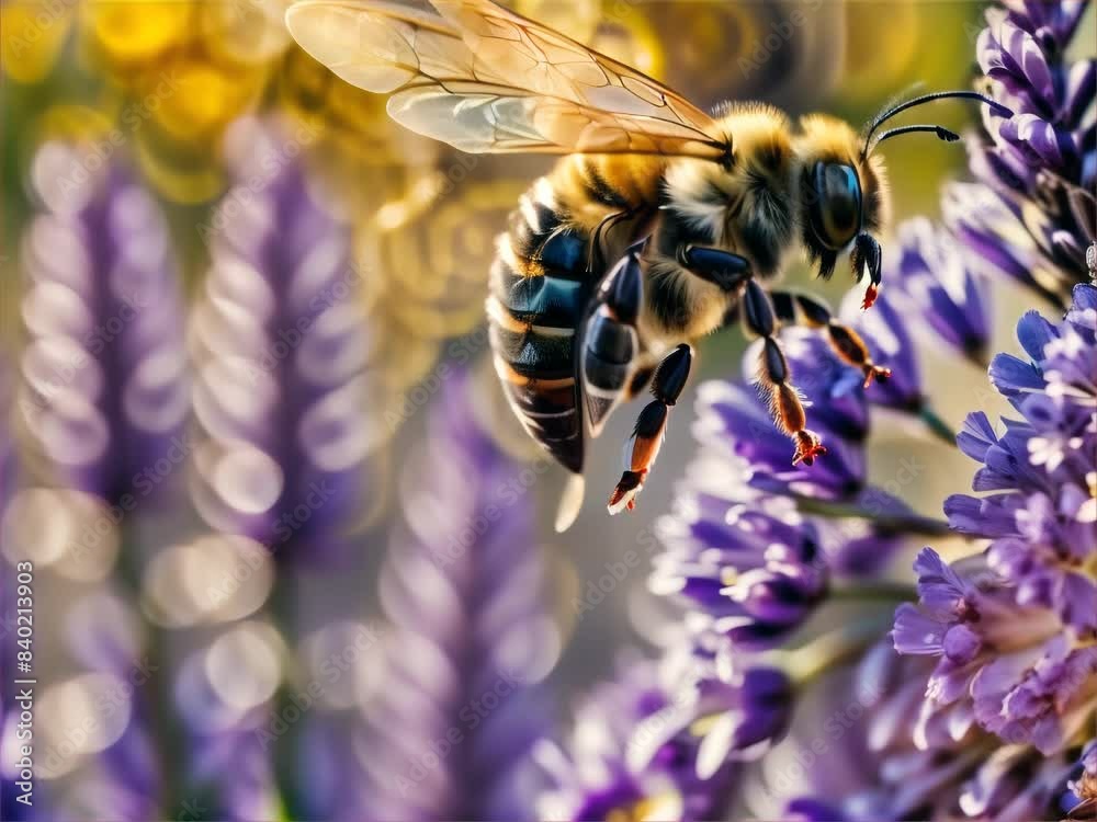 a bee that is sitting on a purple flower
a bee that is sitting on a purple flower