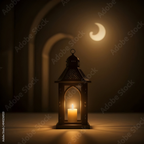 islamic oil lamp eid mubarak