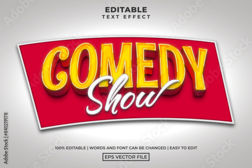 Comedy show 3d funny style editable text effect template