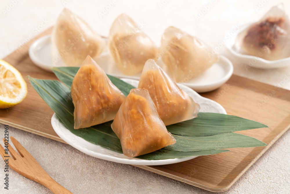 Zongzi, crystal ice rice dumpling for Dragon Boat Festival food. Zongzi, crystal ice rice dumpling for Dragon Boat Festival food.