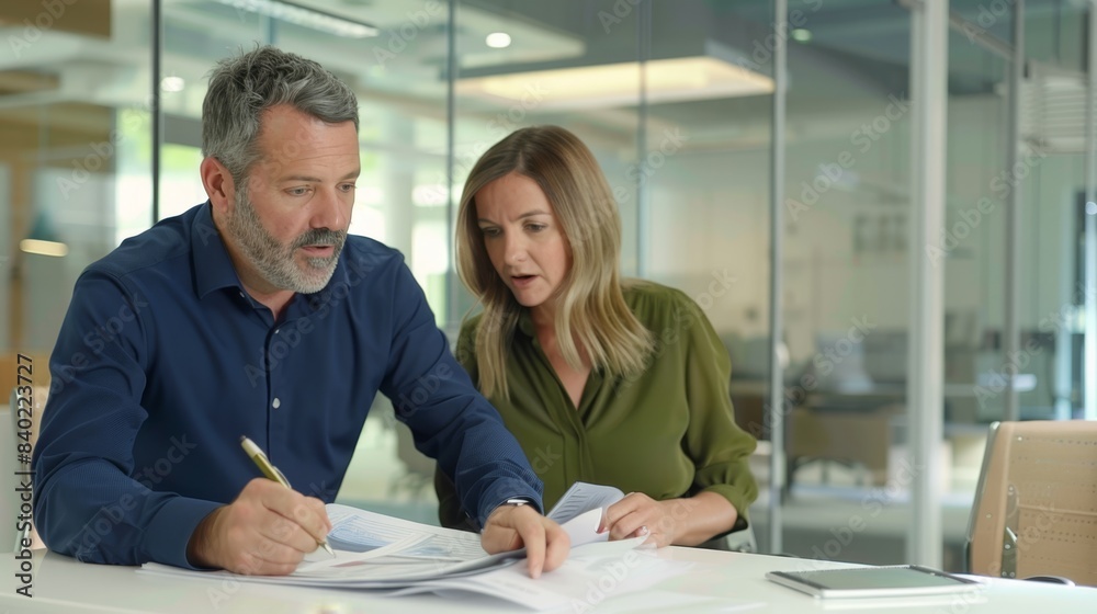 Obraz premium The Colleagues Reviewing Documents