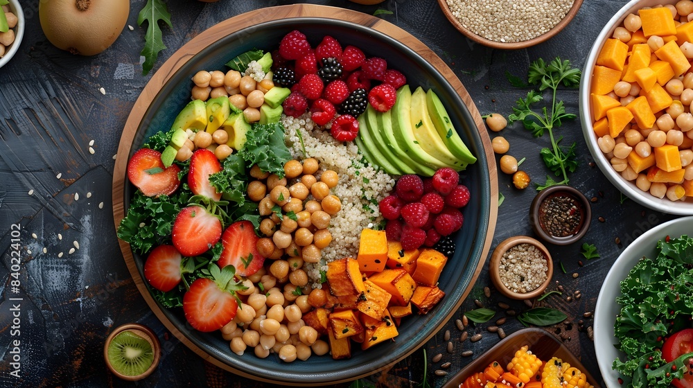 Vibrant Vegan Feast A Colorful Spread of Nourishing Plant Based Delights