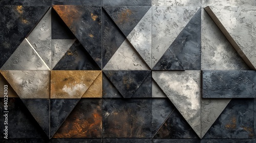 Minimalist Abstract Geometric Wall Art in Monochromatic and Earthy Tones for Modern Luxury Home