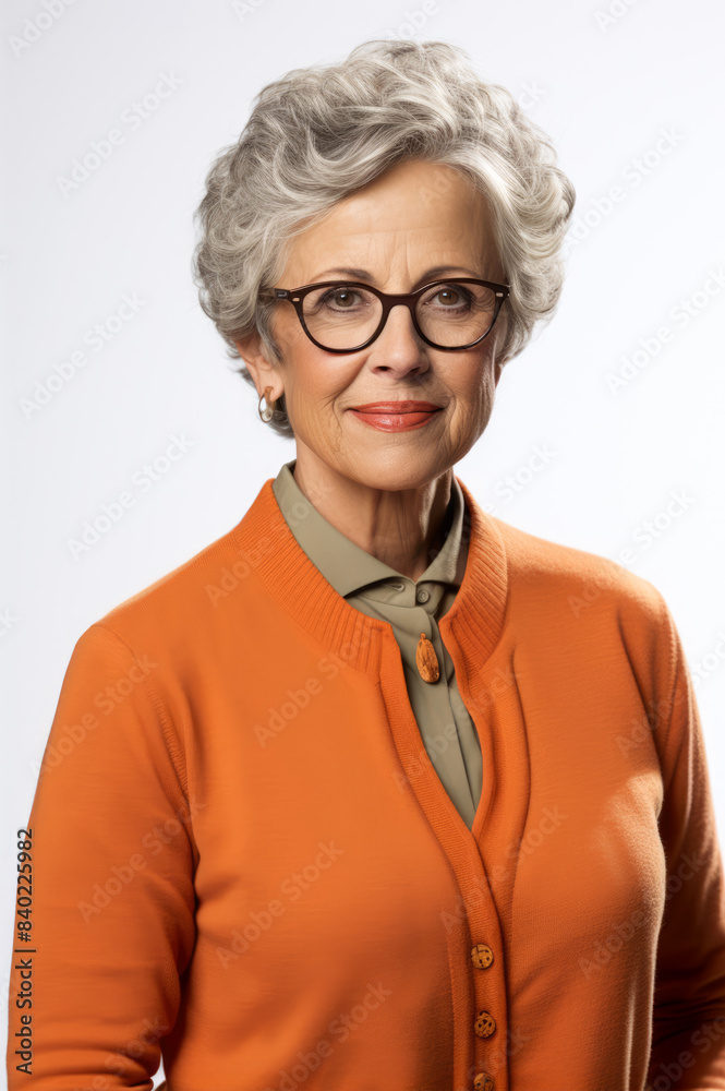 Old senior woman in glasses isolated on white Old senior woman in glasses isolated on white
