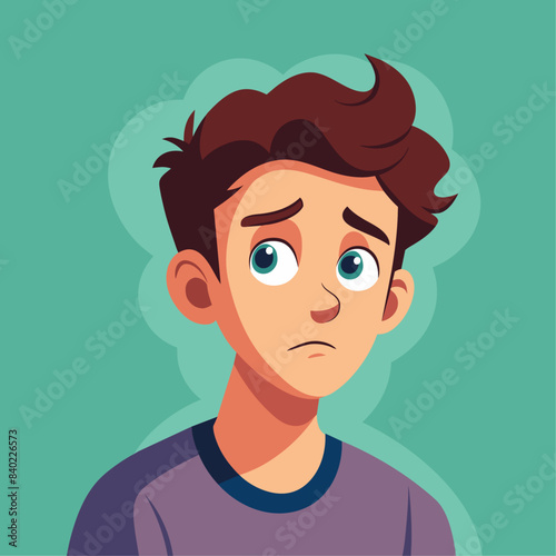 Confused young man vector art