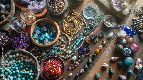 Sparkling Gemstones Crafting Creativity in a Handcrafted Jewelry Boutique