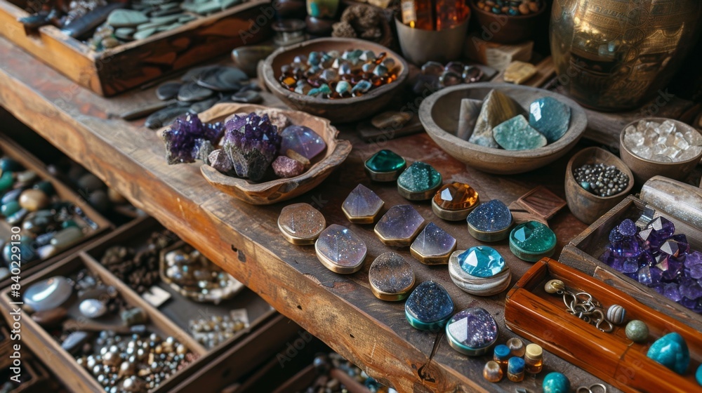 Sparkling Gemstones Crafting Creativity in a Handcrafted Jewelry Boutique